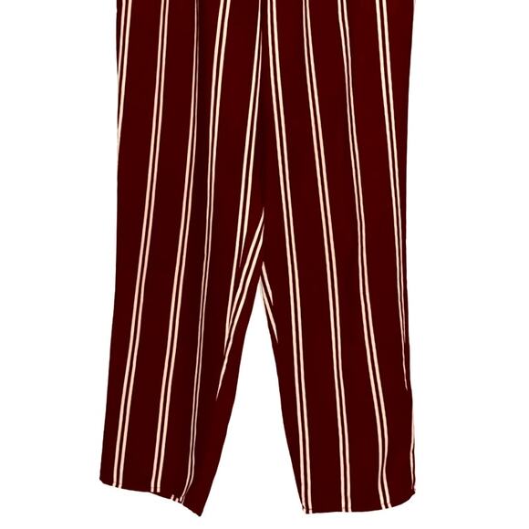 Honey Punch Wide Leg Boho Crop Pants Red & White Striped Trousers Size Small - Picture 6 of 9